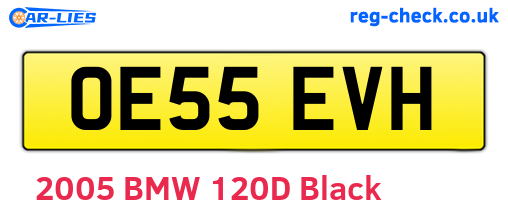 OE55EVH are the vehicle registration plates.