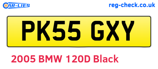 PK55GXY are the vehicle registration plates.
