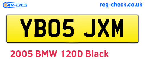 YB05JXM are the vehicle registration plates.