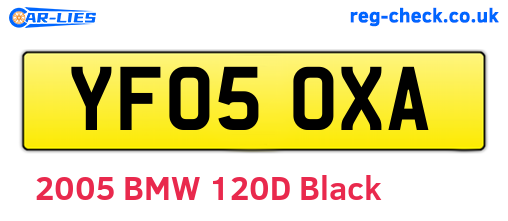 YF05OXA are the vehicle registration plates.
