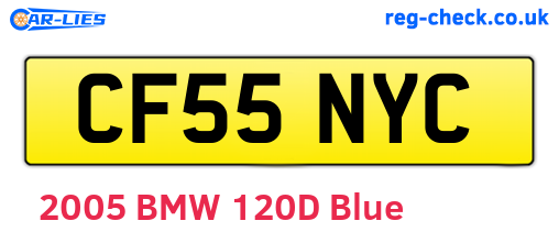 CF55NYC are the vehicle registration plates.