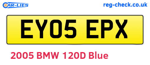 EY05EPX are the vehicle registration plates.