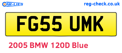 FG55UMK are the vehicle registration plates.