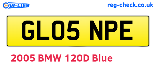 GL05NPE are the vehicle registration plates.