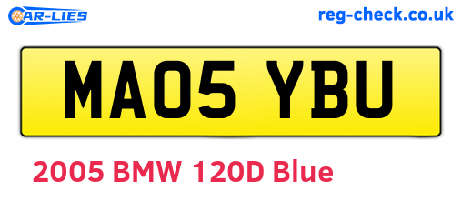 MA05YBU are the vehicle registration plates.