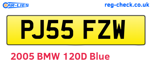 PJ55FZW are the vehicle registration plates.