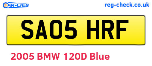 SA05HRF are the vehicle registration plates.