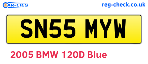 SN55MYW are the vehicle registration plates.