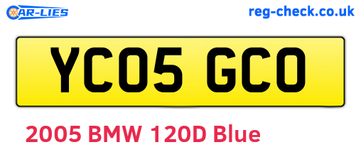 YC05GCO are the vehicle registration plates.