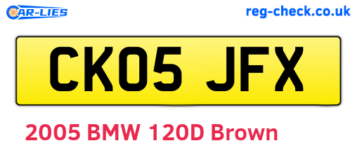 CK05JFX are the vehicle registration plates.