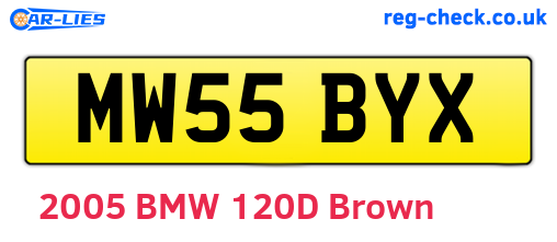MW55BYX are the vehicle registration plates.