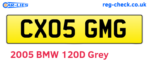 CX05GMG are the vehicle registration plates.