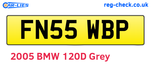 FN55WBP are the vehicle registration plates.