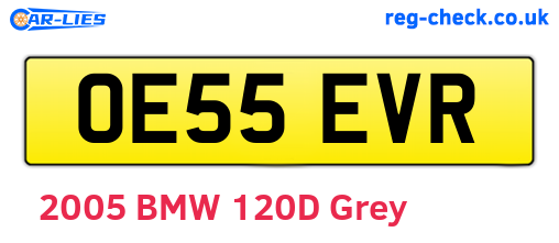 OE55EVR are the vehicle registration plates.