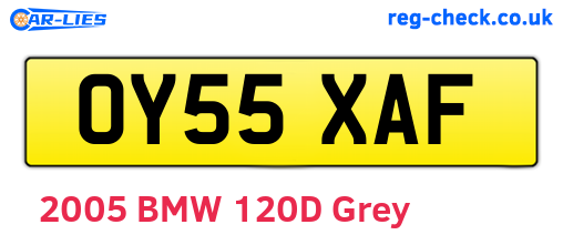 OY55XAF are the vehicle registration plates.