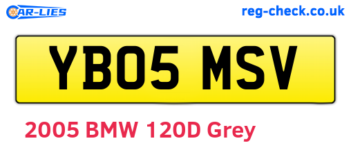 YB05MSV are the vehicle registration plates.