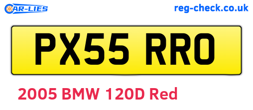 PX55RRO are the vehicle registration plates.