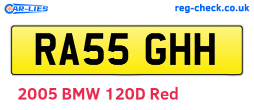 RA55GHH are the vehicle registration plates.
