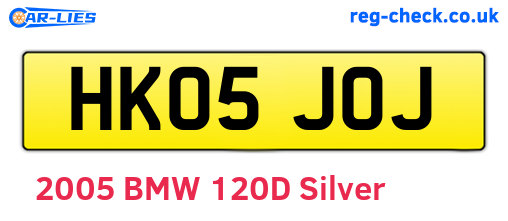 HK05JOJ are the vehicle registration plates.