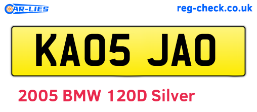 KA05JAO are the vehicle registration plates.