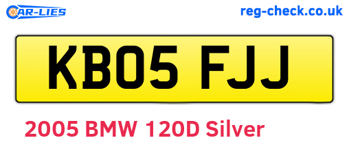 KB05FJJ are the vehicle registration plates.