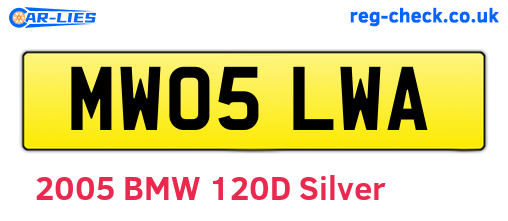 MW05LWA are the vehicle registration plates.