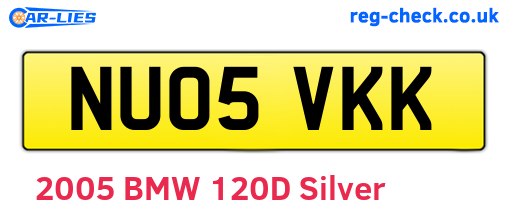NU05VKK are the vehicle registration plates.