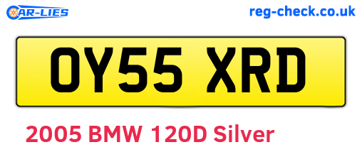 OY55XRD are the vehicle registration plates.