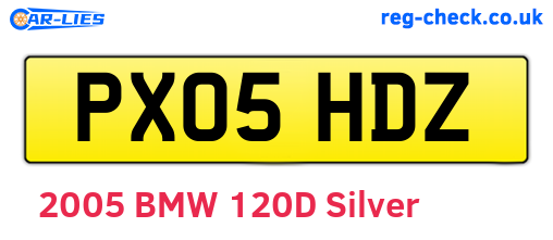 PX05HDZ are the vehicle registration plates.