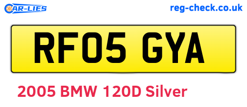 RF05GYA are the vehicle registration plates.