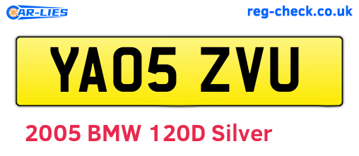 YA05ZVU are the vehicle registration plates.