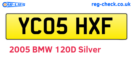 YC05HXF are the vehicle registration plates.