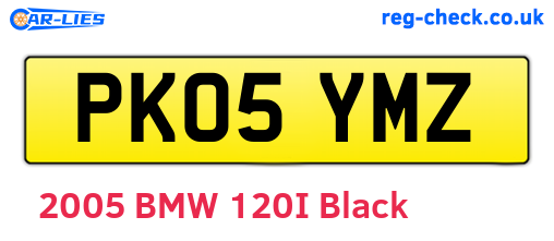 PK05YMZ are the vehicle registration plates.