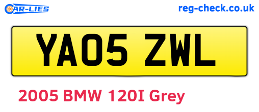 YA05ZWL are the vehicle registration plates.