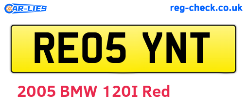 RE05YNT are the vehicle registration plates.
