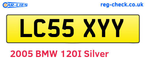 LC55XYY are the vehicle registration plates.