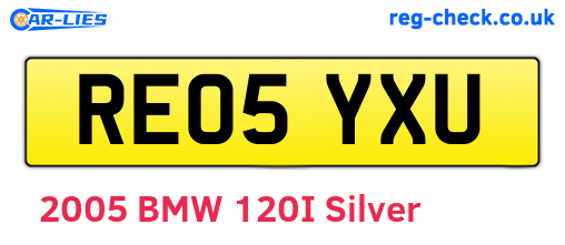 RE05YXU are the vehicle registration plates.