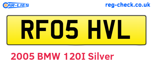 RF05HVL are the vehicle registration plates.