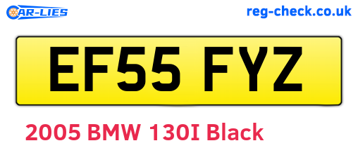 EF55FYZ are the vehicle registration plates.