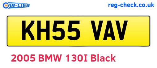 KH55VAV are the vehicle registration plates.