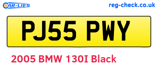 PJ55PWY are the vehicle registration plates.