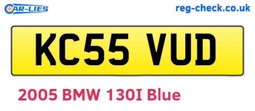 KC55VUD are the vehicle registration plates.