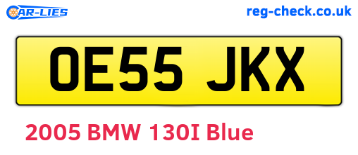 OE55JKX are the vehicle registration plates.