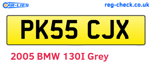 PK55CJX are the vehicle registration plates.