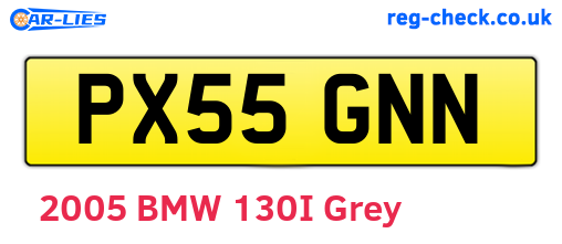 PX55GNN are the vehicle registration plates.