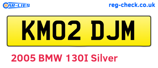 KM02DJM are the vehicle registration plates.