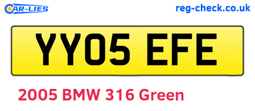 YY05EFE are the vehicle registration plates.