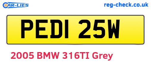 PED125W are the vehicle registration plates.