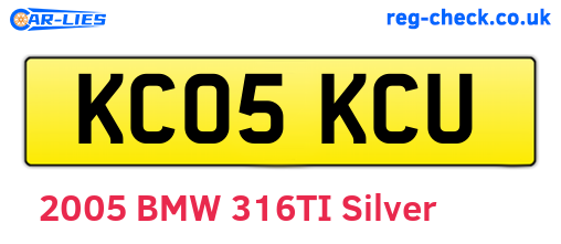 KC05KCU are the vehicle registration plates.