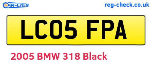 LC05FPA are the vehicle registration plates.